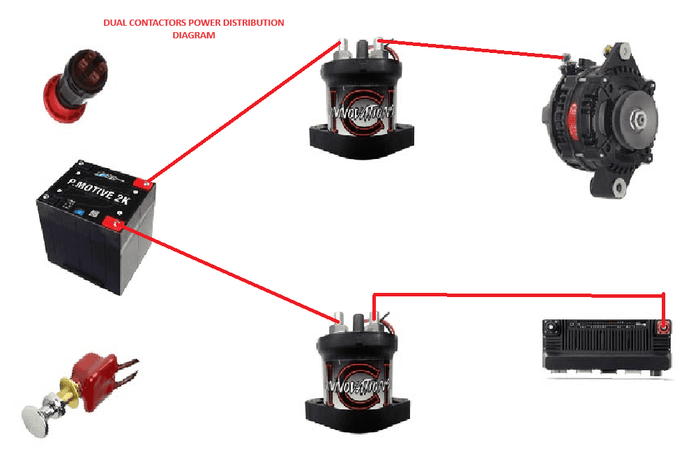 Battery Disconnect, Dual Contactor w/alternator