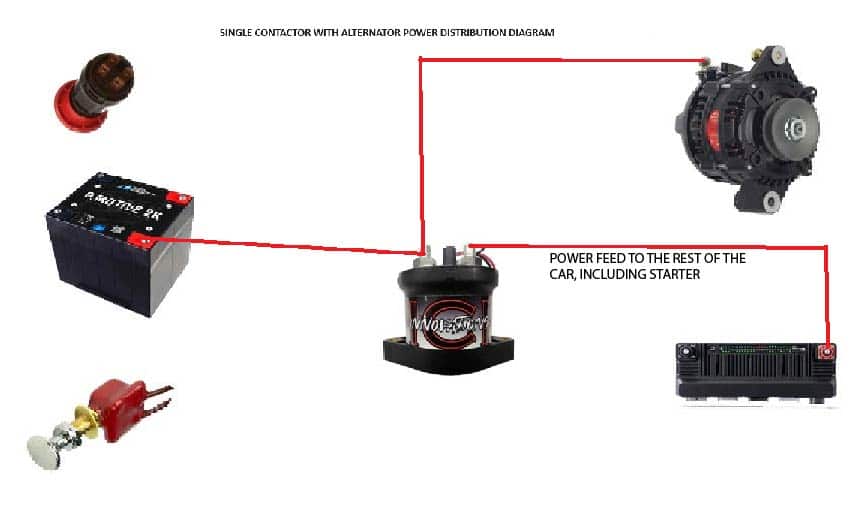 Battery Disconnect, Single Contactor w/alternator