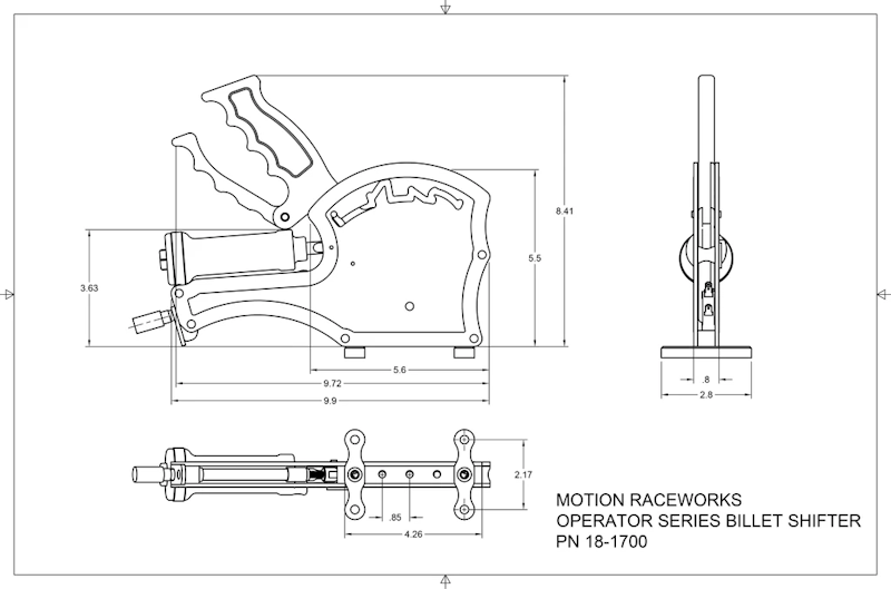 Motion Raceworks Shifter Dimensions